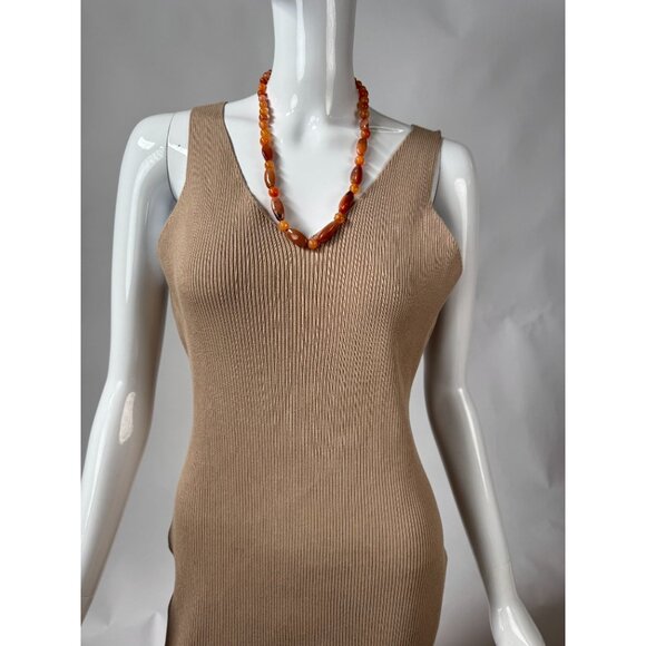 Vintage Carnelian Beaded Necklace With Barrel Clasp 22 Inches Long Warm Tones - Picture 14 of 15